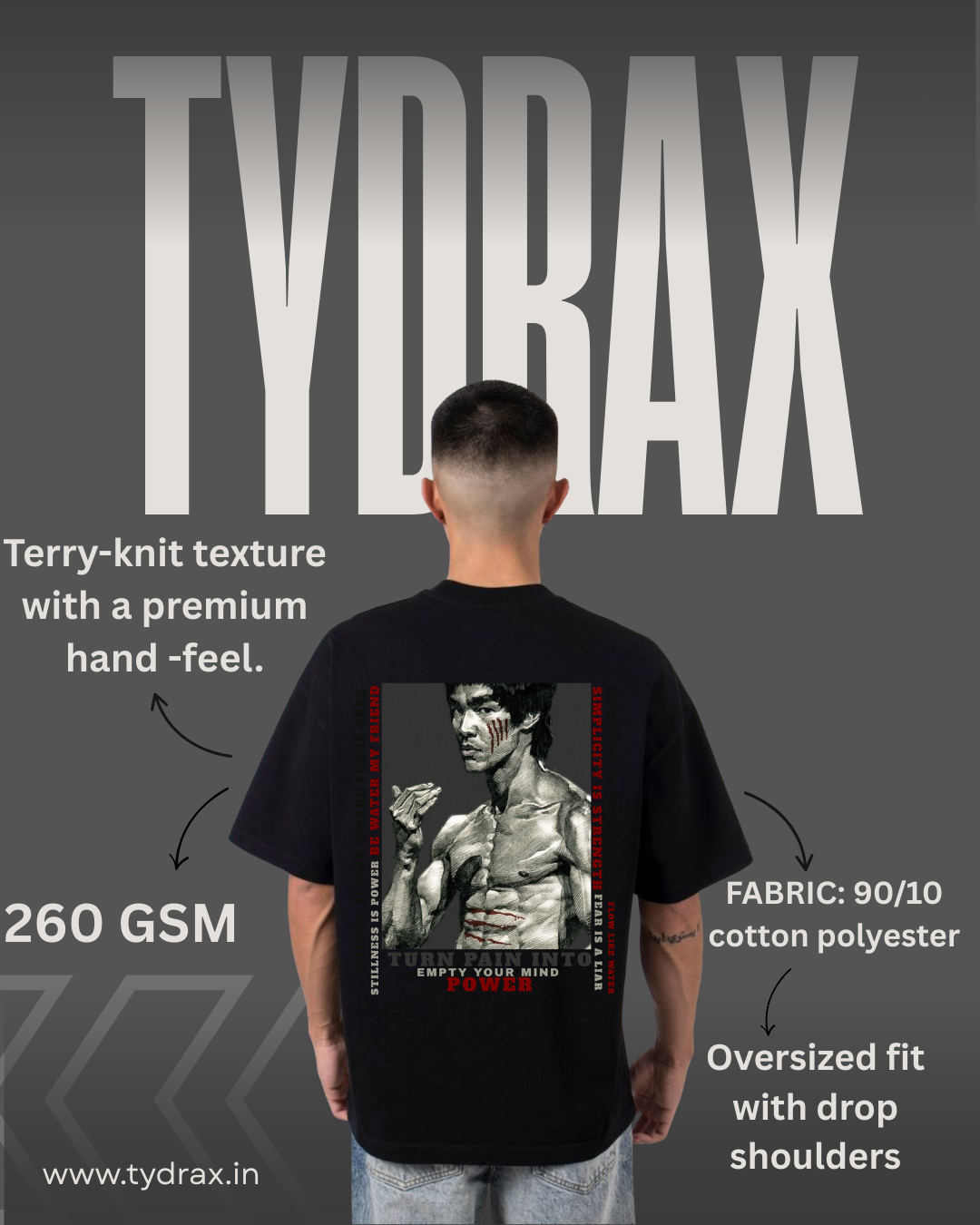 BRUCE LEE Terry Oversized Tee